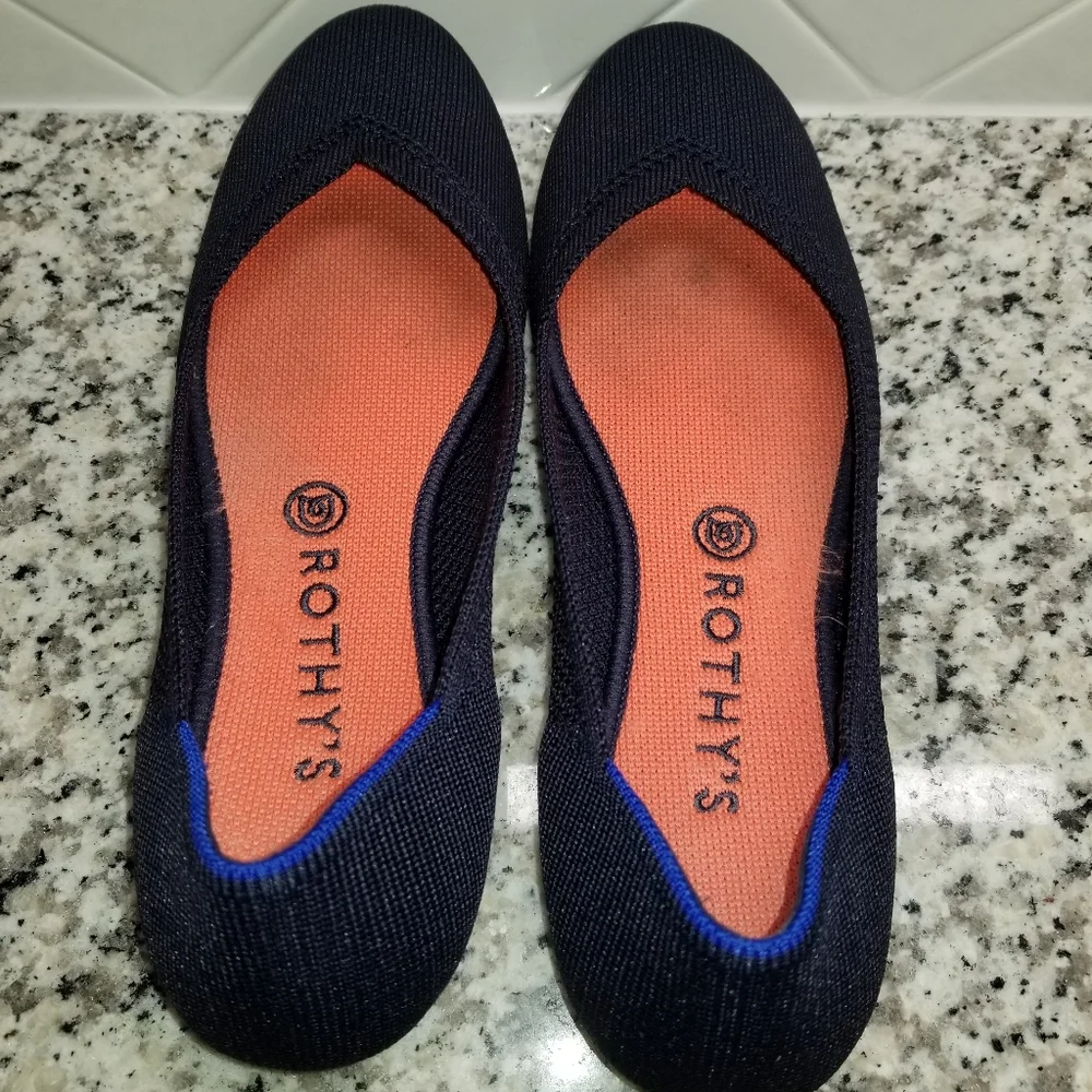 Rothy's Navy and Orange Flats - Picture 2 of 5